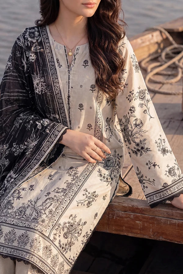 Unstitched Printed Lawn 3 Piece