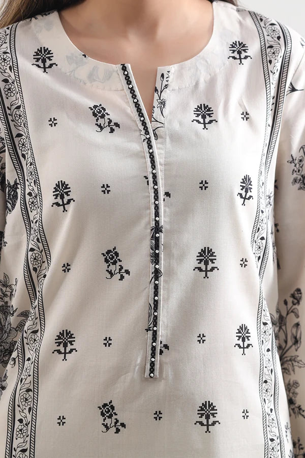 Unstitched Printed Lawn 3 Piece