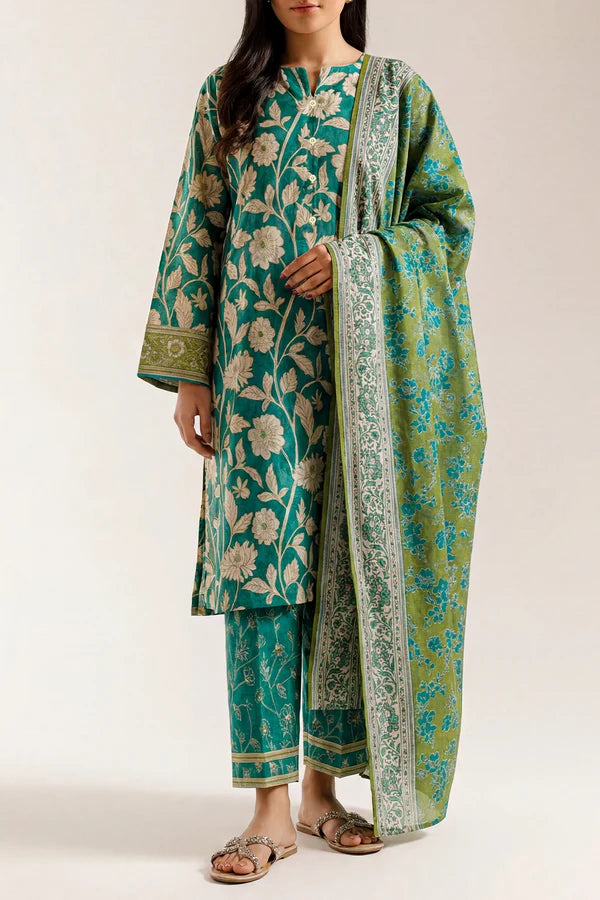 Unstitched Printed Lawn 3 Piece