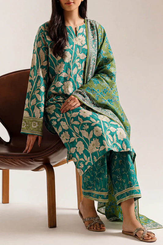 Unstitched Printed Lawn 3 Piece