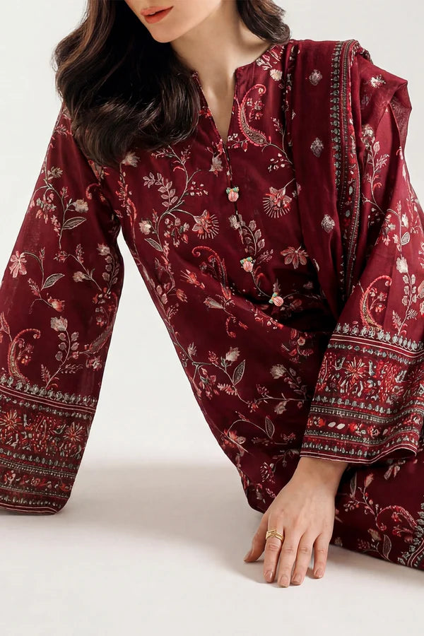 Unstitched Printed Lawn 3 Piece