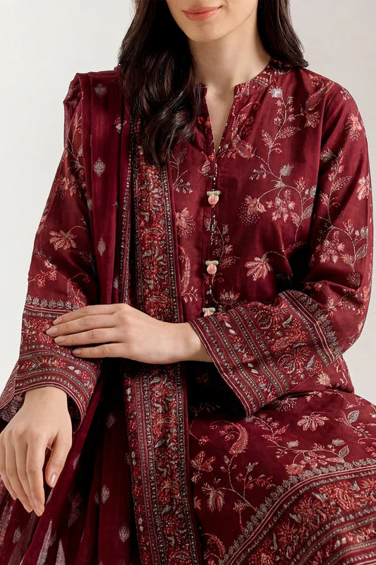 Unstitched Printed Lawn 3 Piece